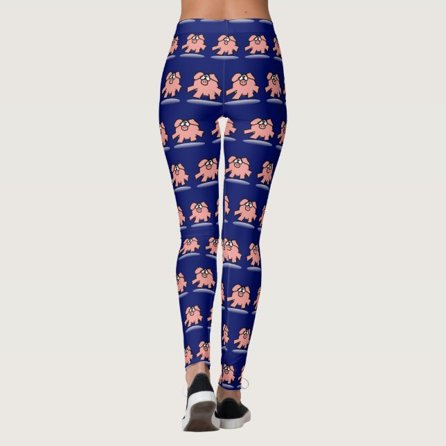 Leggings L'année drôle 2019 de porc de bande dessinée (Dos)