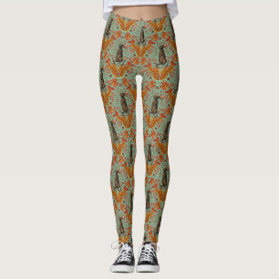 Leggings Lapin d'automne sur vert clair