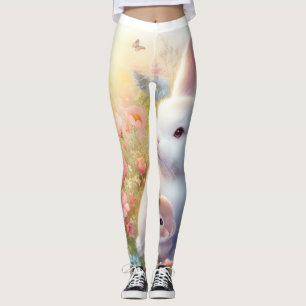 Leggings Lapin de Pâques de printemps Famille Jardin Floral