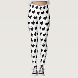 Leggings lapins lapins en silhouette noire