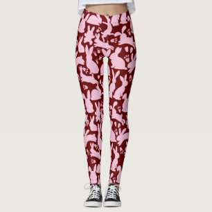 Leggings Lapins roses Motif D Rouge