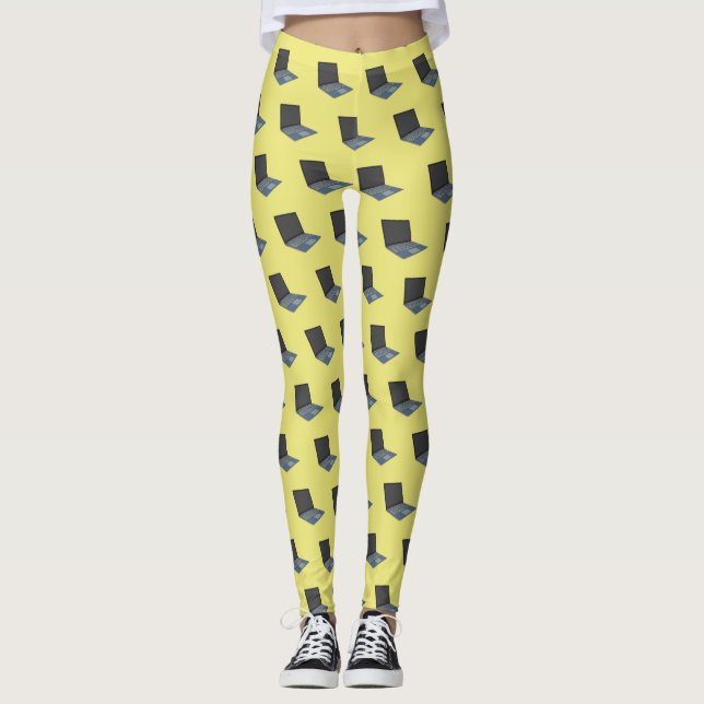 Leggings Laptop cartoon illustration  (Devant)
