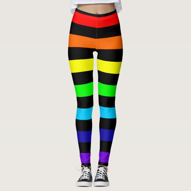 Leggings L'arc-en-ciel barre des guêtres (Devant)