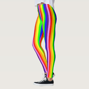 Leggings L'arc-en-ciel colore les rayures maigres