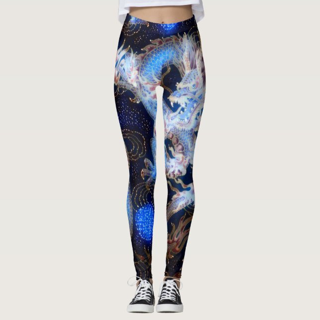 Leggings L'art céleste d'imaginaire de dragon chinois le (Devant)