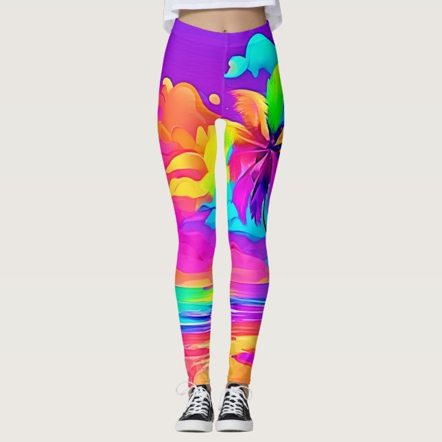 Leggings L'art tropical vibrant (Devant)