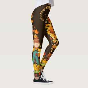 Leggings L'automne, la moelle rouge laisse un peu de noir o