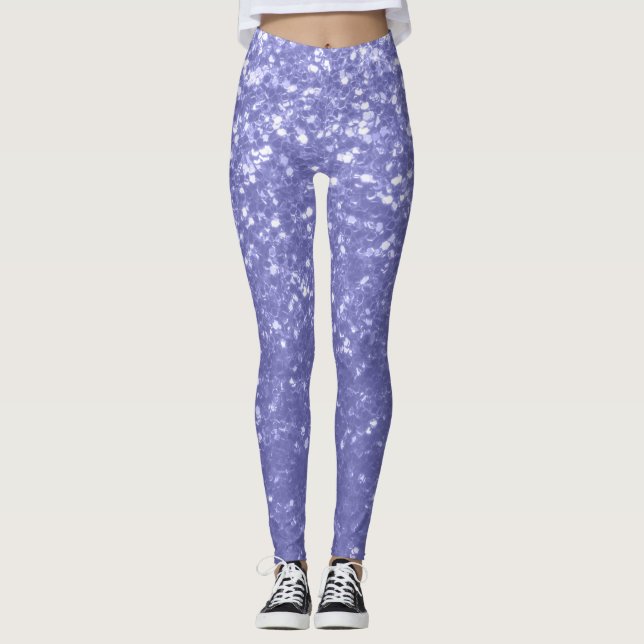 Leggings Lavande violet pétille parties scintillant bling (Devant)