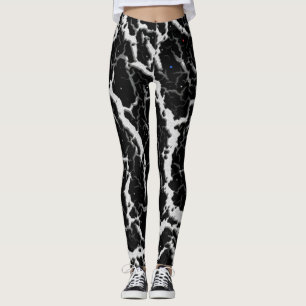Leggings Lave de l'espace fissuré - blanc