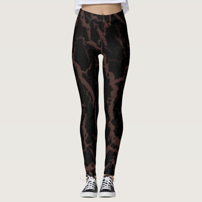 Leggings Lave de l'espace fissuré - Brown (Devant)