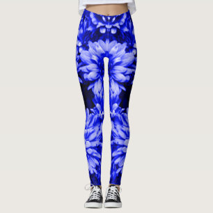 Leggings Le bleu fleurit des guêtres