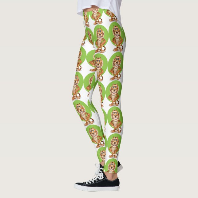 Leggings Le chat d'oeil de tigre de sports personnalisent (Gauche)