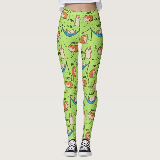 Leggings Le cycle de vie d'un cochon de Guinée (Devant)