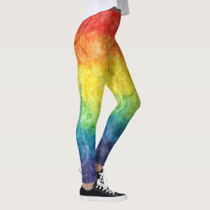 Leggings Le drapeau tie-dyé de SlipperyJoe arc-en-ciel pres