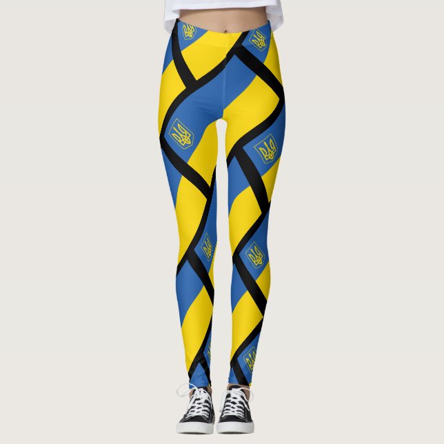 Leggings Le drapeau ukrainien avec trident (Devant)