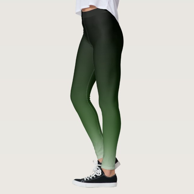 Leggings Le gradient vert noir d'Ombre se fanent (Gauche)