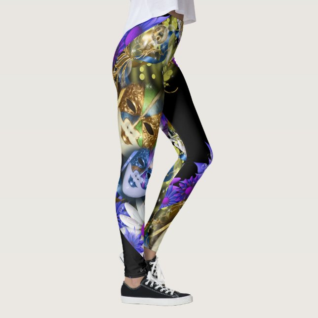 Leggings Le mardi gras masque le motif floral (Droite)