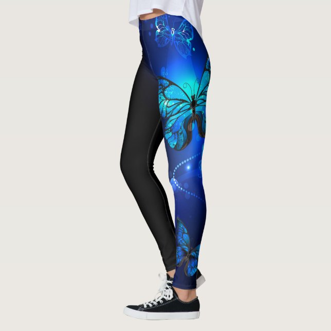 Leggings Le papillon morpho dans l'Arrière - plan sombre (Gauche)