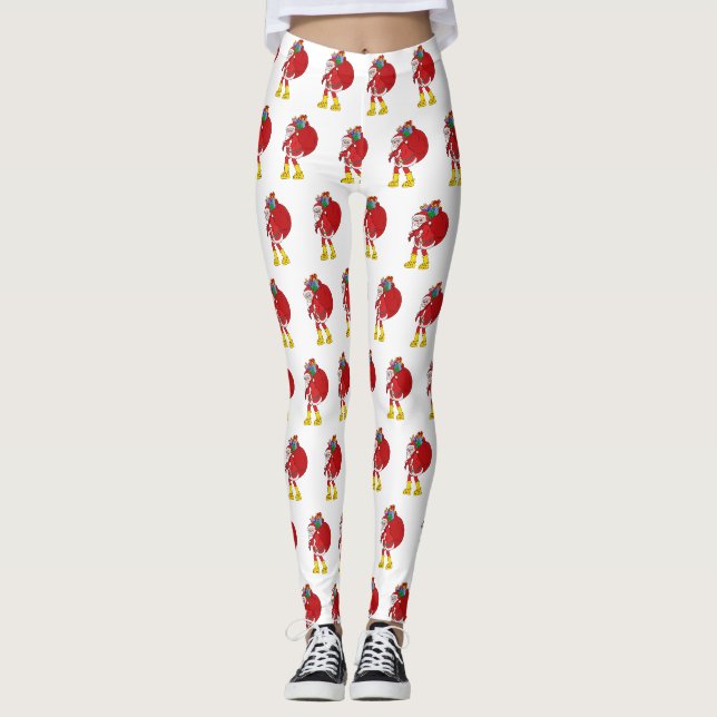 Leggings Le Père Noël porte de grosses bottes jaunes (Devant)