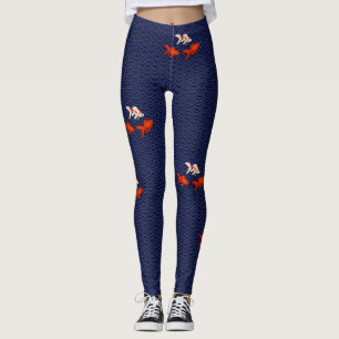 Leggings Le poisson rouge fantastique sur la vague de Seiga