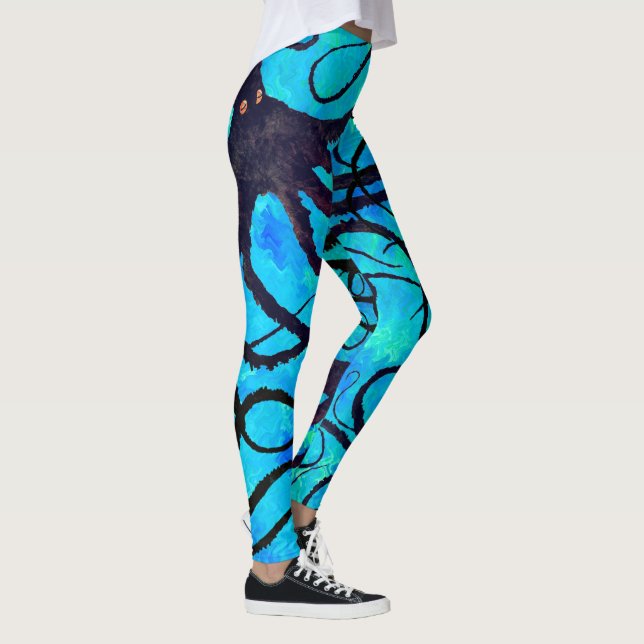 Leggings Le poulpe de Sybille sur l'Aqua - guêtres (Droite)