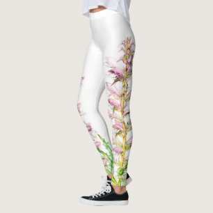 Leggings Le pourpre rose soutient les guêtres florales de