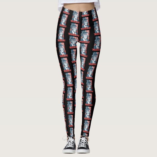 Leggings Le Président Donald Trump Murica patriote (Devant)