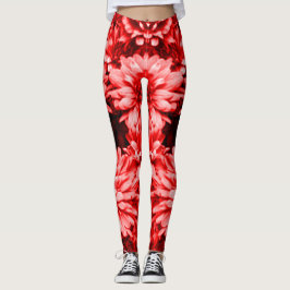 Leggings Le rouge fleurit des guêtres