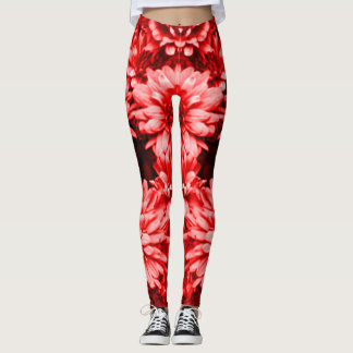 Leggings Le rouge fleurit des guêtres