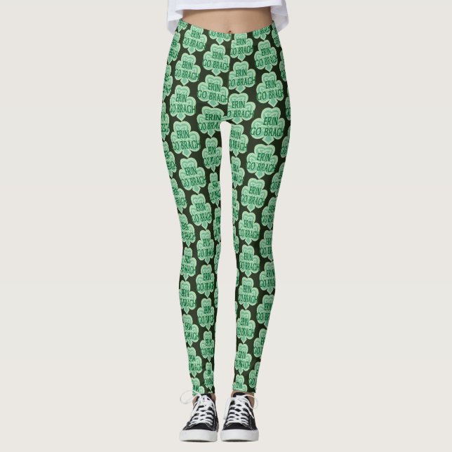 Leggings Le shamrock celtique Erin de noeud vont Bragh (Devant)