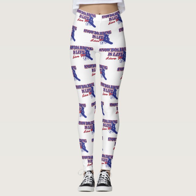 Leggings Le snowboard est la vie en direct (Devant)
