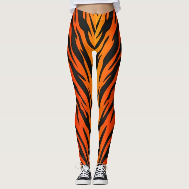 Leggings Le tigre du feu barre le poster de animal (Devant)