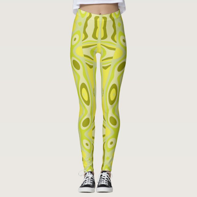 Leggings Le vent de lave - Les verts jaunes (Devant)