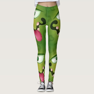 Leggings Le visage fou du monstre vert