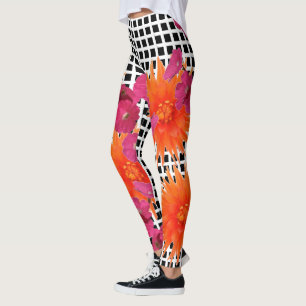 Leggings Le yoga fait main de contrôle floral audacieux