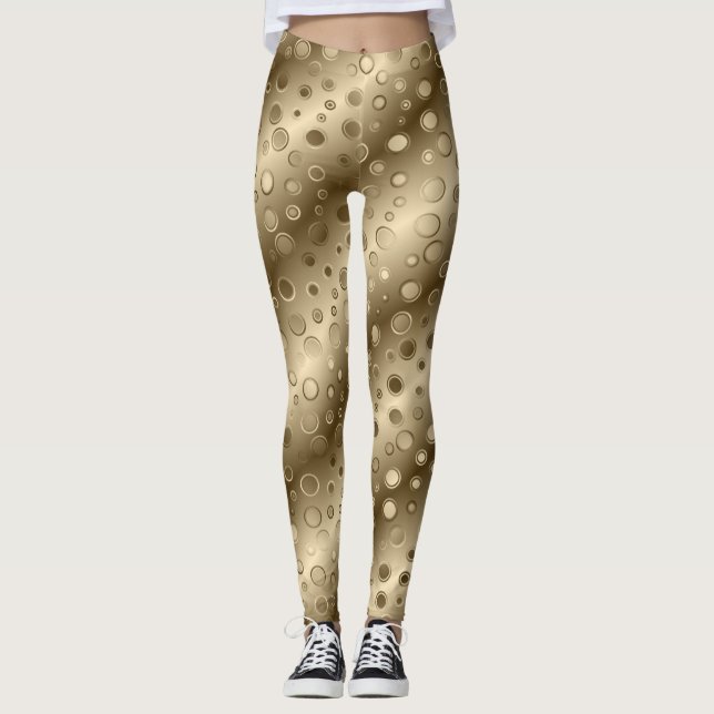 Leggings Le yoga fascinant d'or halète des guêtres de (Devant)