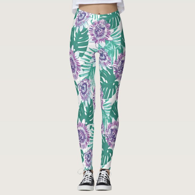 Leggings Legage floral tropical (Devant)