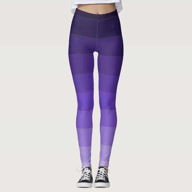 Leggings Légendes à gradient rayé violet (Devant)