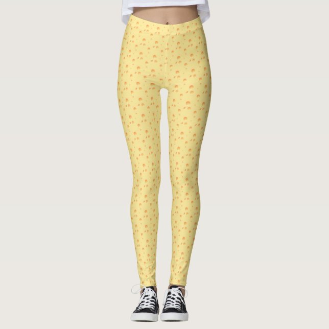Leggings Légendes à l'apparence de fromage jaune (Devant)