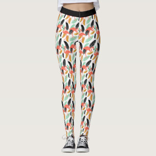 Leggings Légendes à motifs flamants tropicaux branchés