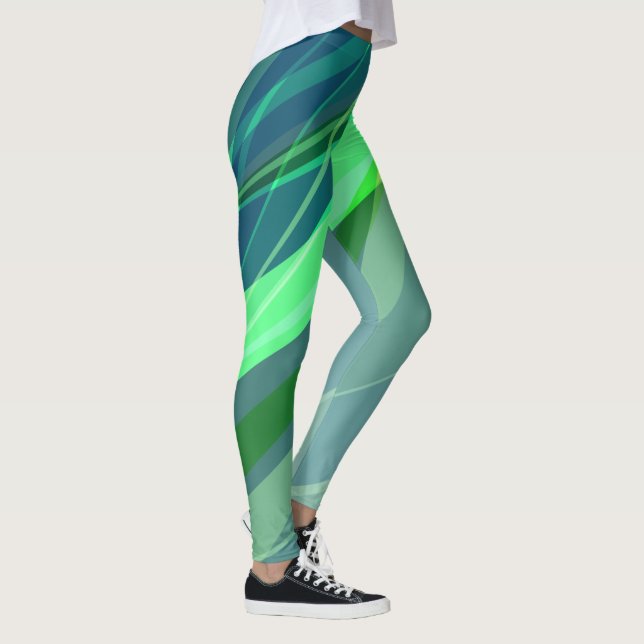 Leggings Légendes Abstraites aux couleurs vertes (Droite)