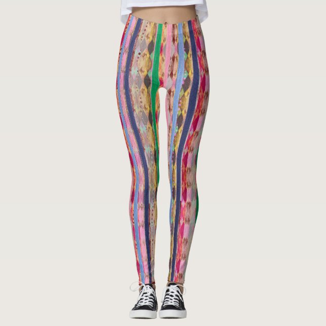 Leggings Légendes Abstraites multicouleurs (Devant)
