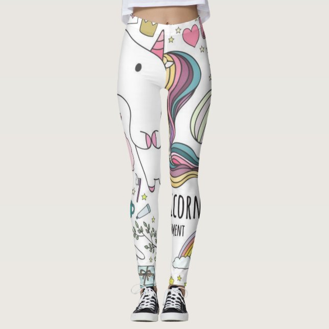 Leggings Légendes arc-en-ciel d'Unicorne (Devant)