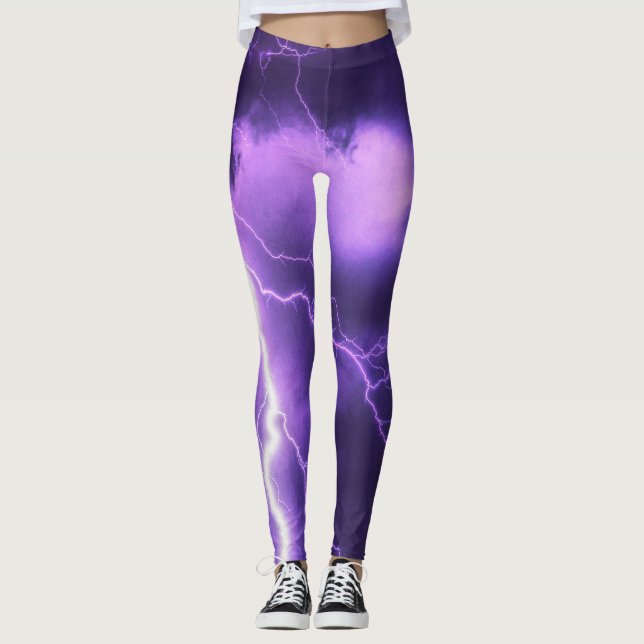 Leggings Légendes au pouvoir du tonnerre de nuit (Devant)