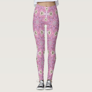 Leggings légendes aux fleurs géométriques pastel