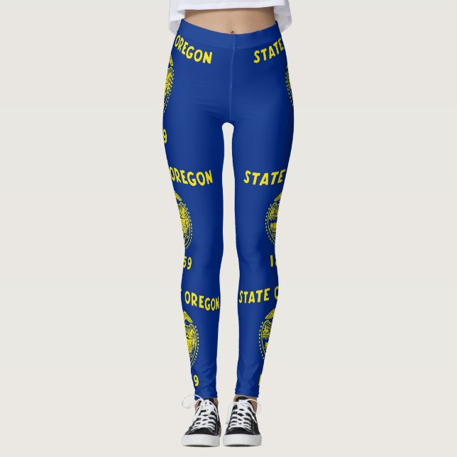 Leggings Légendes avec drapeau de l'État de l'Oregon, États (Devant)