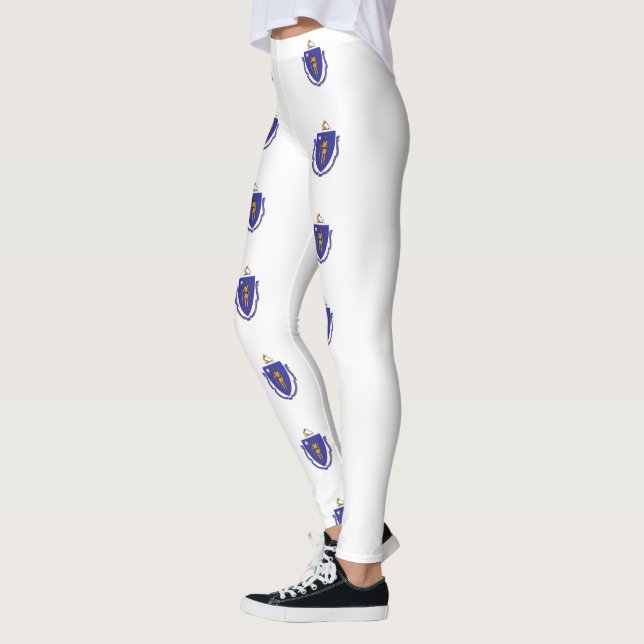 Leggings Légendes avec drapeau de l'Etat du Massachusetts,  (Gauche)