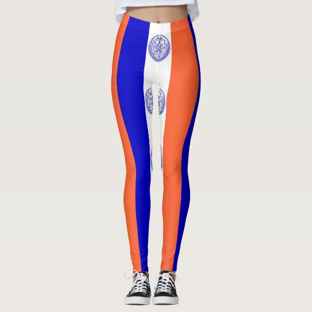 Leggings Légendes avec drapeau de New York City, USA (Devant)