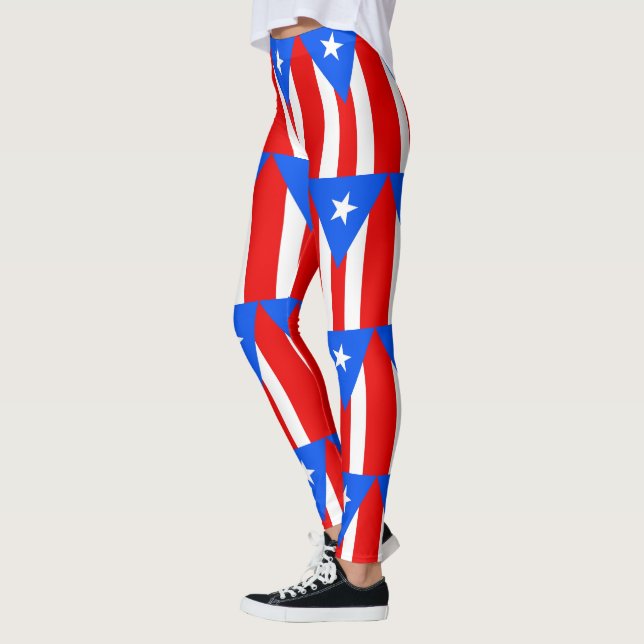 Leggings Légendes avec drapeau de Porto Rico, USA (Gauche)