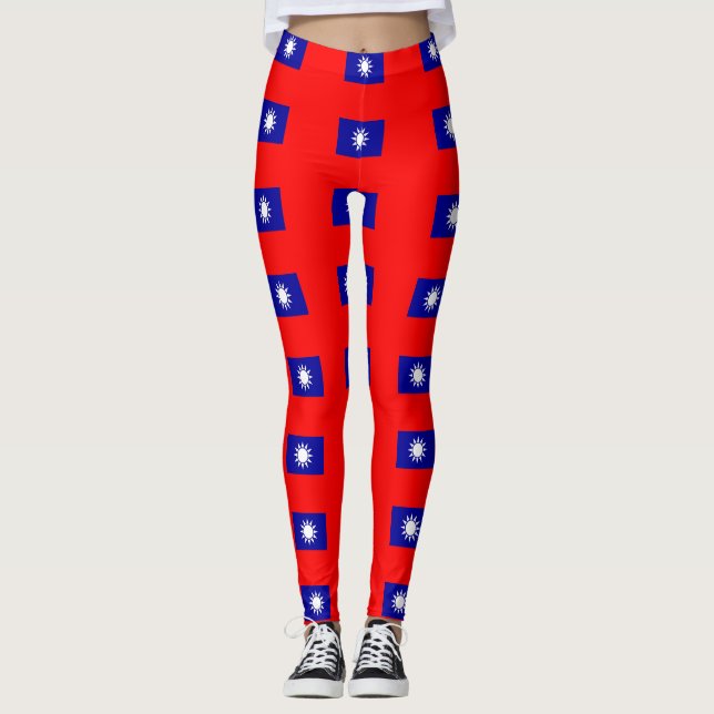 Leggings Légendes avec drapeau de Taïwan (Devant)